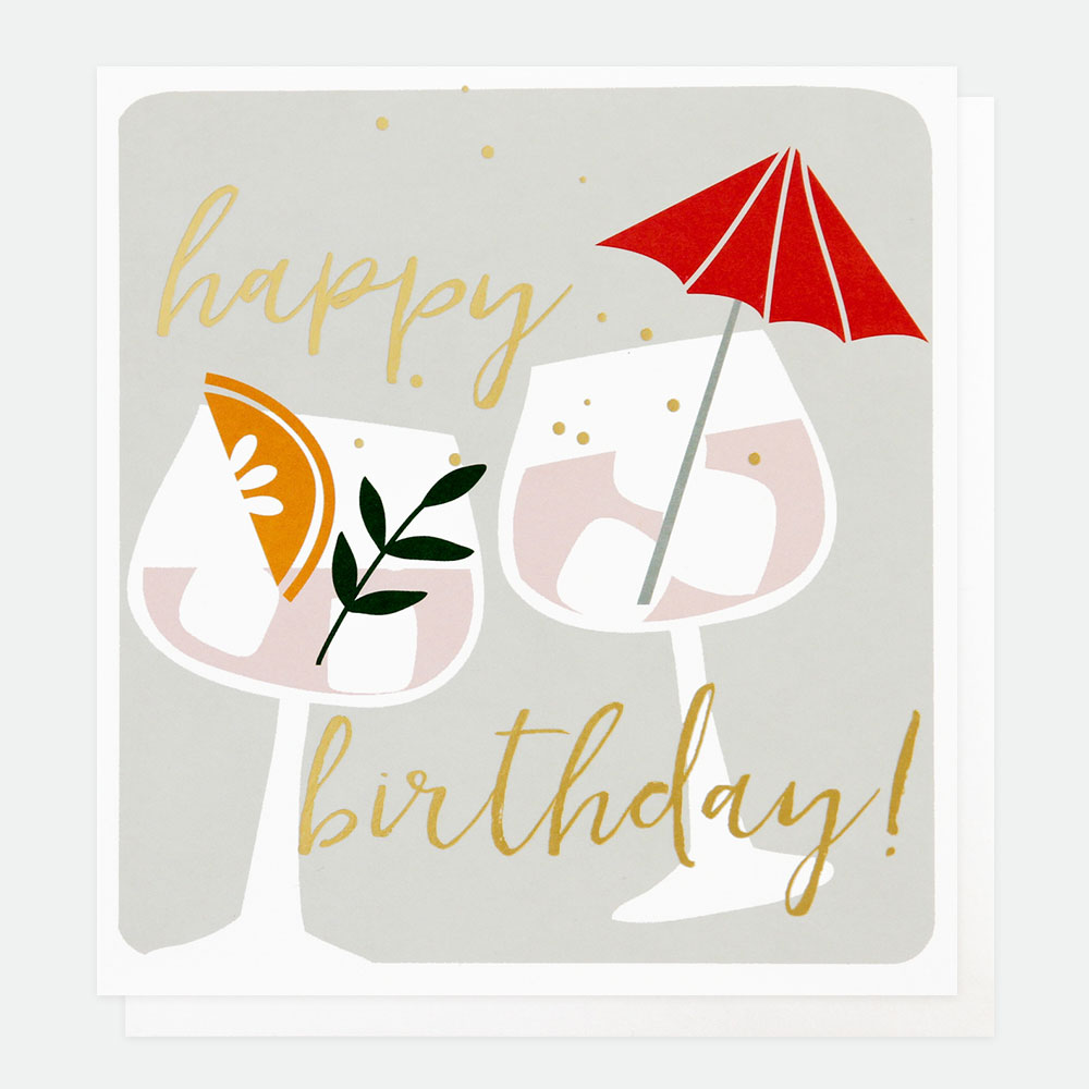 Happy Birthday Cocktails Card By Caroline Gardner